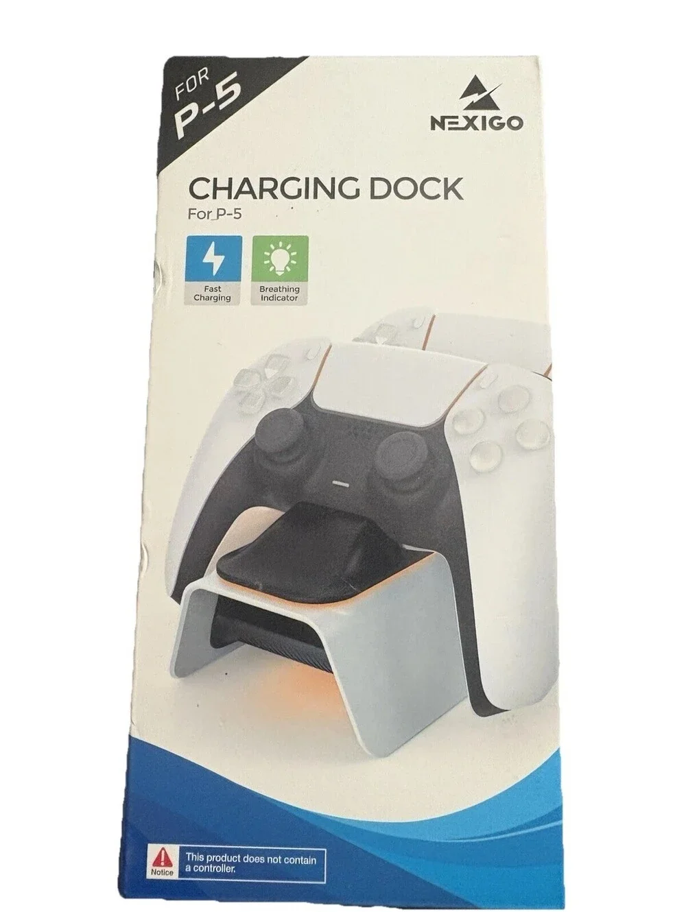 Nexigo P-5 Charging Dock for PS-5 Game Controllers with 2 Slots New and Sealed